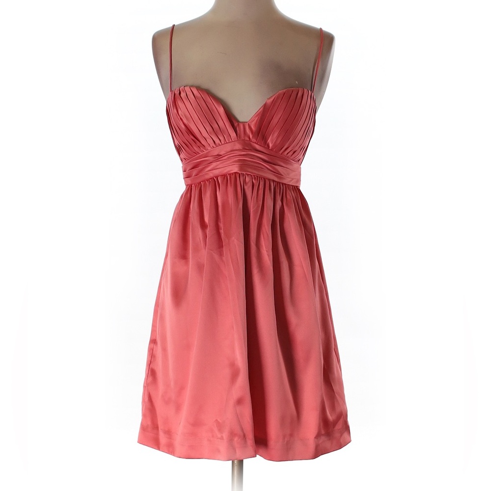 NWOT BCBGeneration peach satin low neck A-line formal  spaghetti straps dress